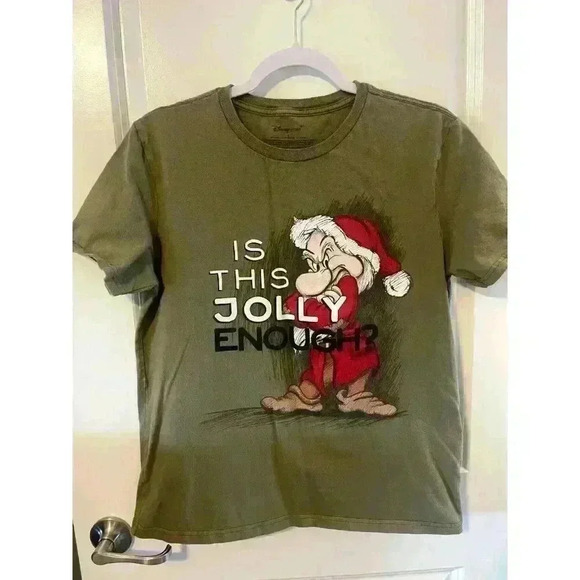 Disney Holiday is this jolly enough Snow White Grumpy T-shirt Vintage size s - Picture 1 of 4